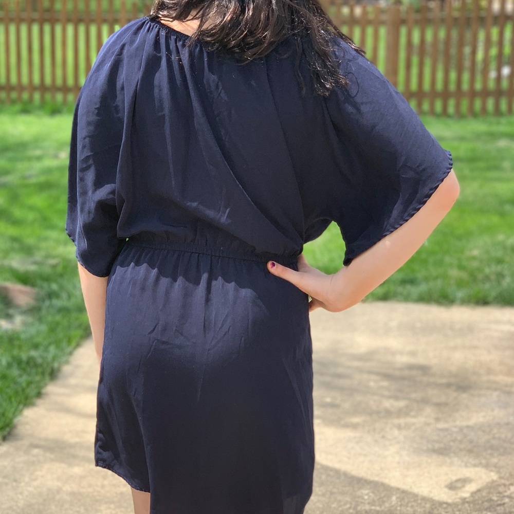Blue Rain Short Sleeve Embroidered Front Dress - Picture 2 of 4